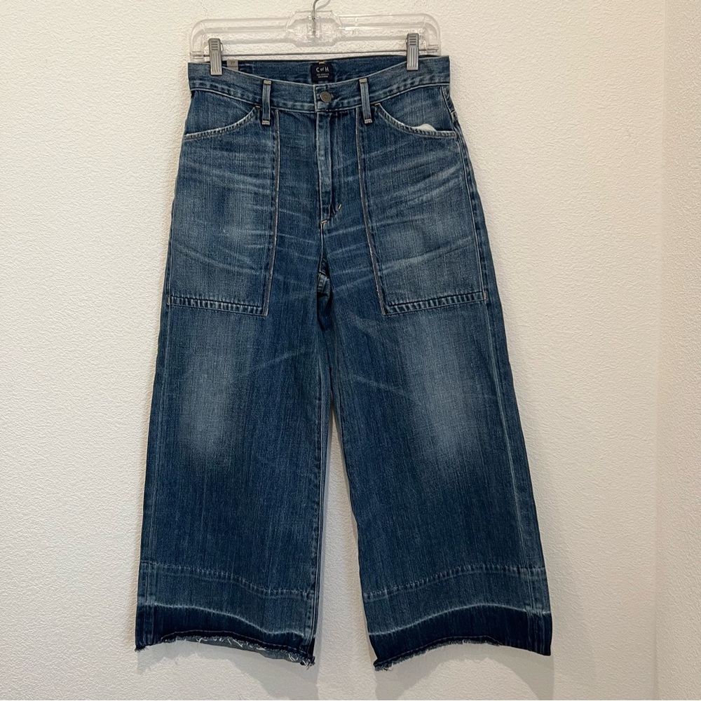 Citizens of Humanity Womens Melanie Cropped Wide Leg Jeans Size 27 Cotton